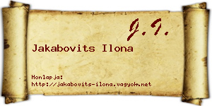 Jakabovits Ilona névjegykártya