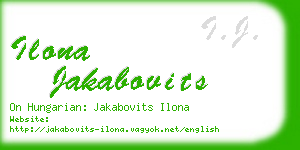 ilona jakabovits business card